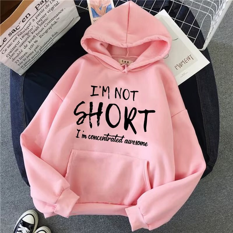 Women's "I'm Not Short I'm Concentrated Awesome" Y2k Graphic Hoodie