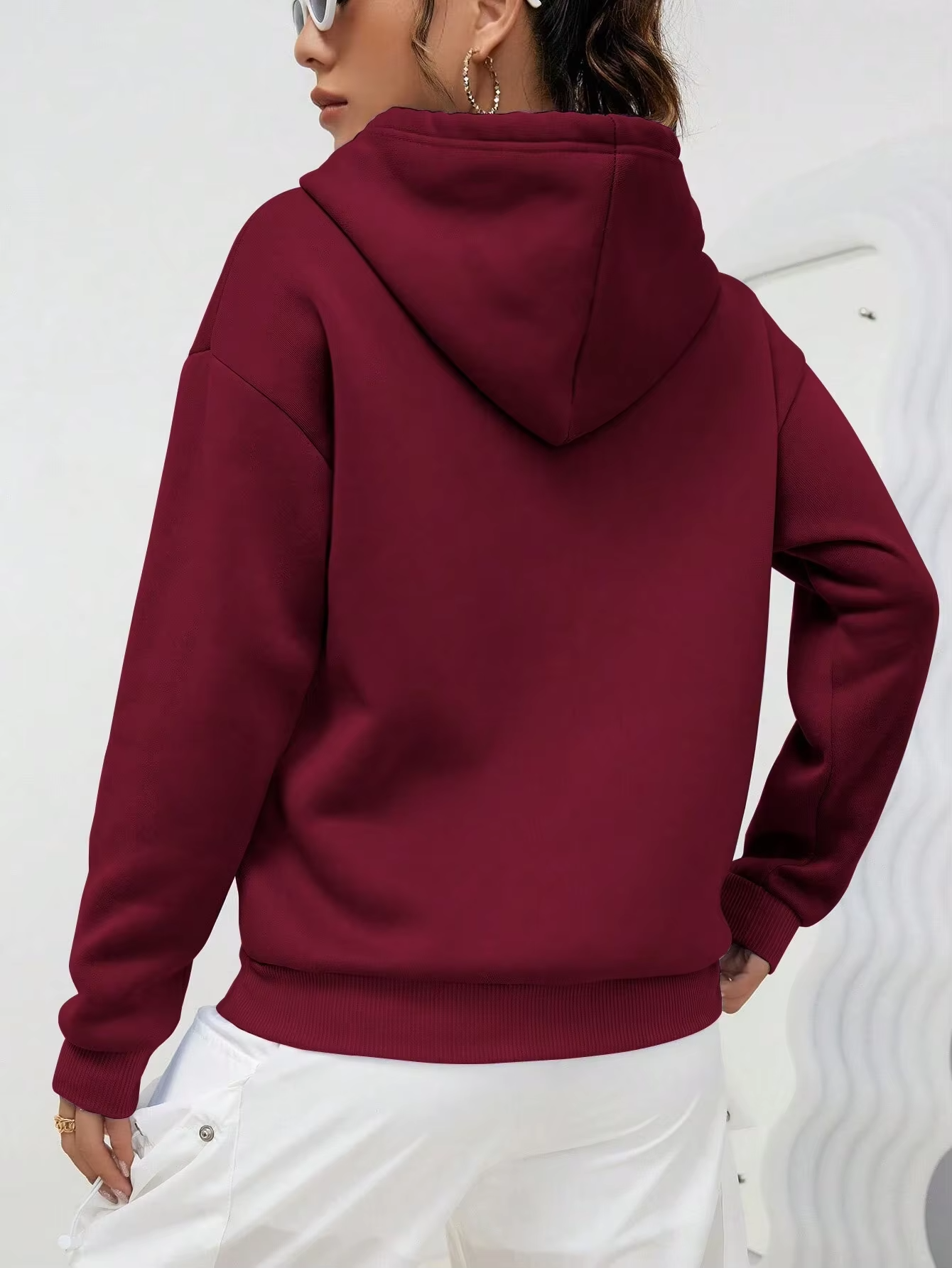 Effortless Street: Solid Color Fleece Hoodie
