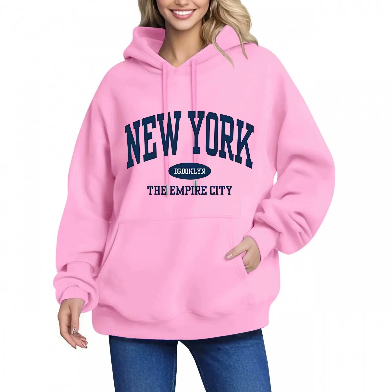 Women's New York Letter Print Hoodie