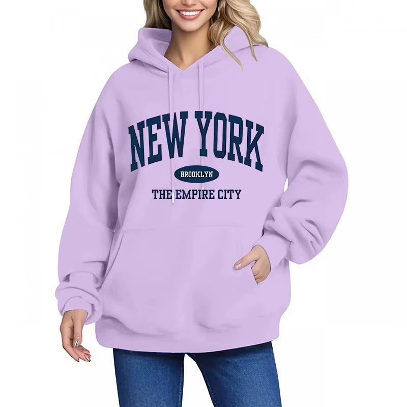 Women's New York Letter Print Hoodie