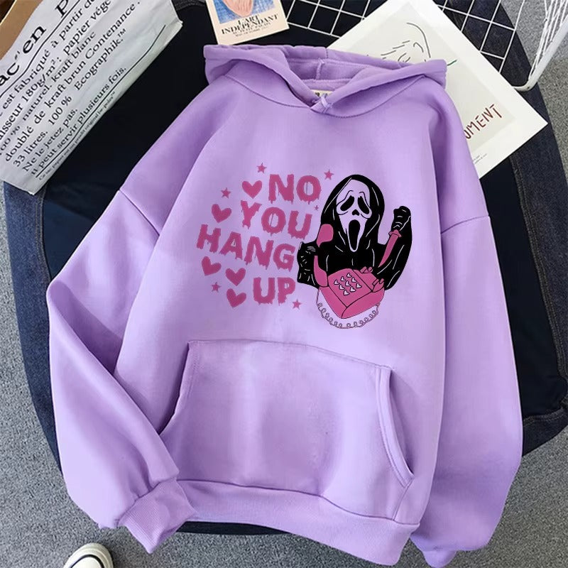 Women's Vintage Graphic Hoodie with Skull and Love Letter Print