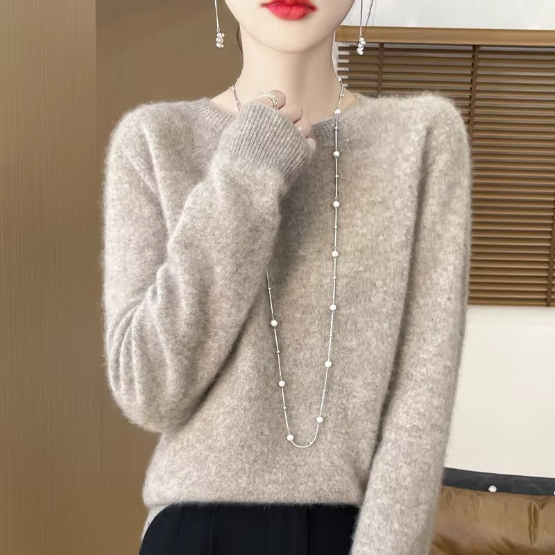 Luxe Cashmere Blend O-Neck Sweater