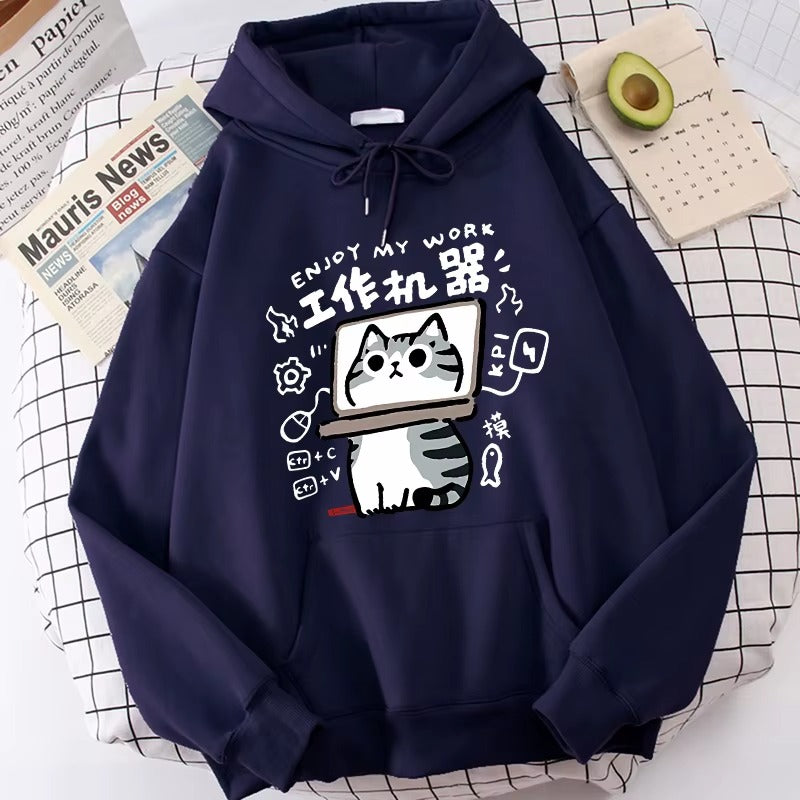 Kawaii Cat Hoodie Women