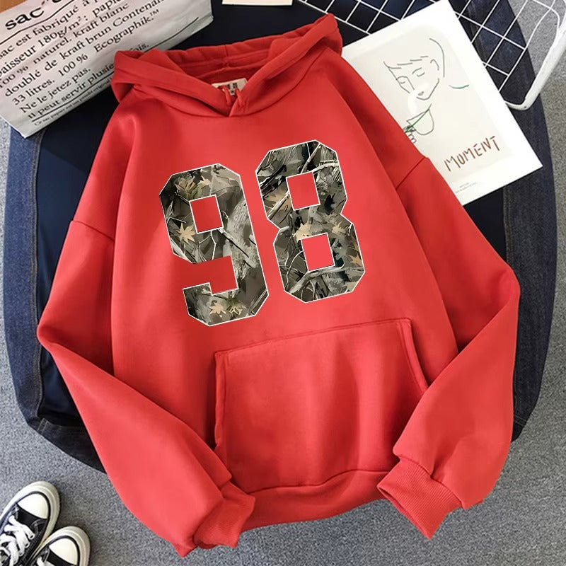 Women's 90s Minimalist Hoodie with Branch Print