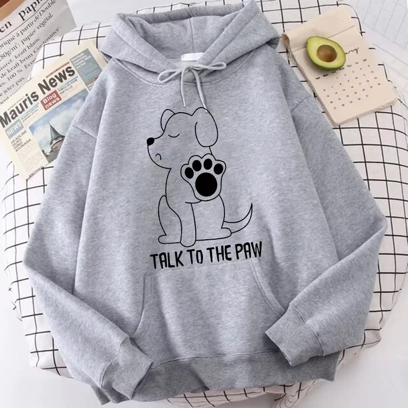 Funny "Talk to the Paw" Dog Lover Hoodie for Women