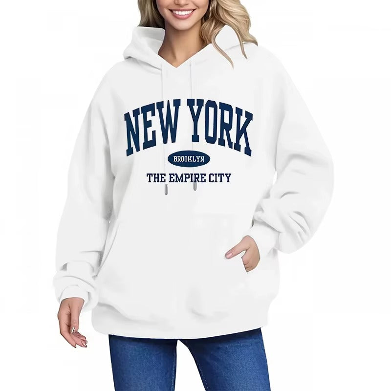 Women's New York Letter Print Hoodie