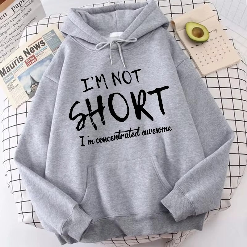 Women's "I'm Not Short I'm Concentrated Awesome" Y2k Graphic Hoodie