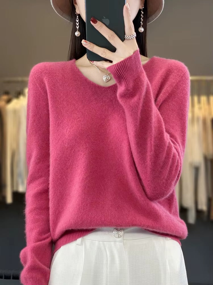 Women's Classic Cashmere V-Neck Sweater
