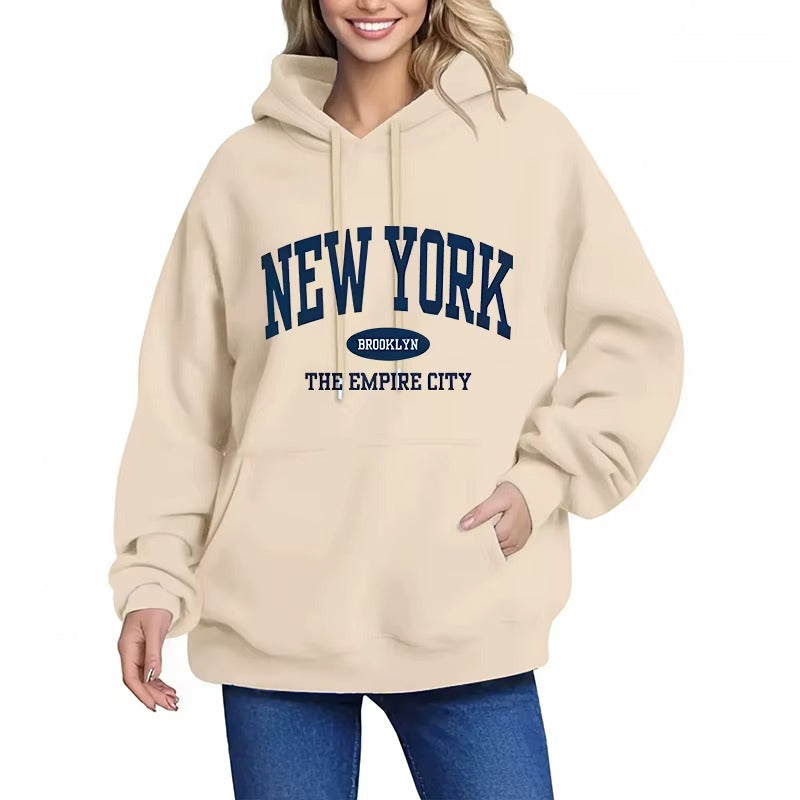 Women's New York Letter Print Hoodie