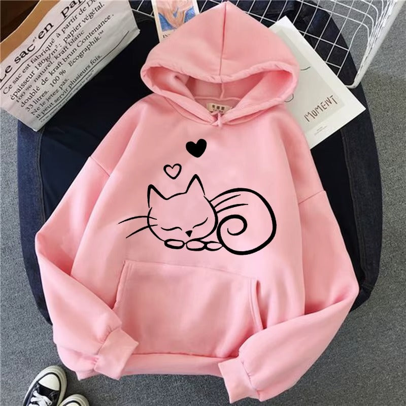 Women's Printed Casual Hoodie