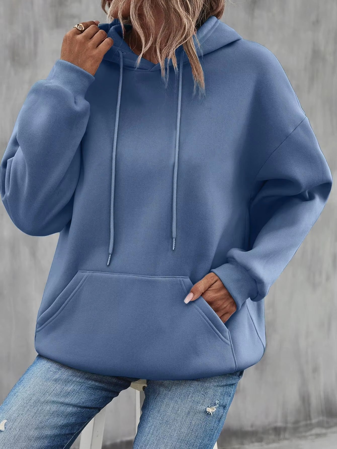 Effortless Street: Solid Color Fleece Hoodie