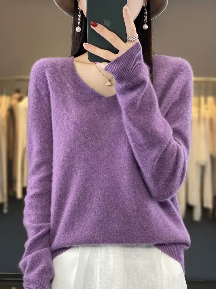 Long Sleeve V-Neck Sweater for Women