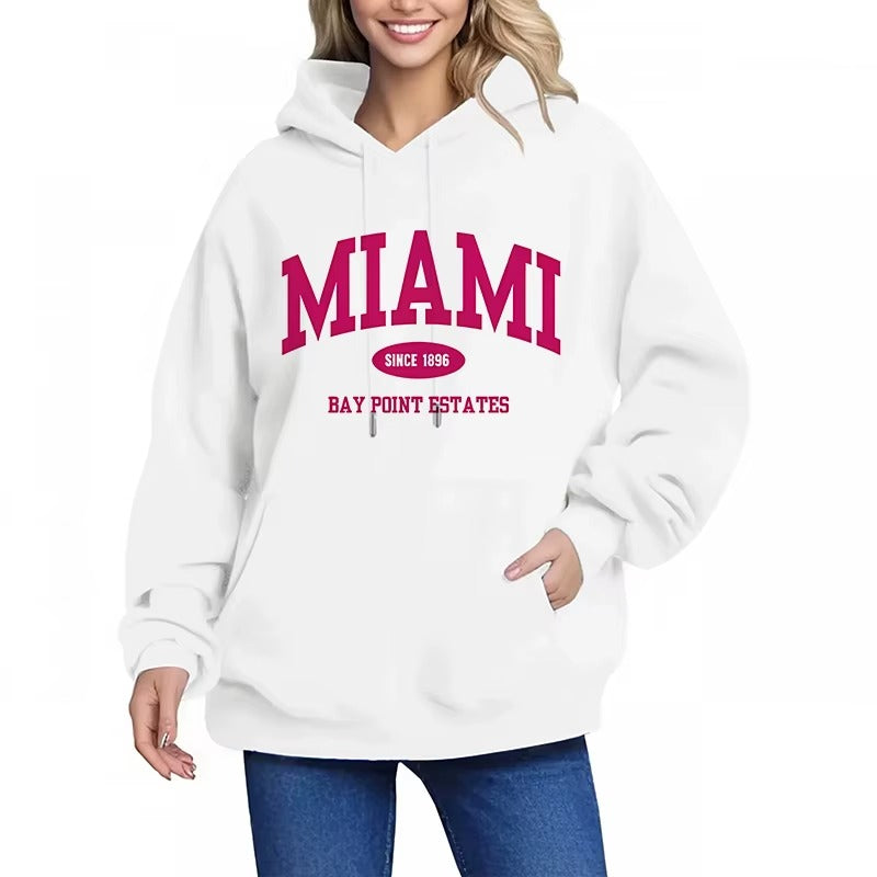 Women's Y2K Miami Letter Print Hoodie