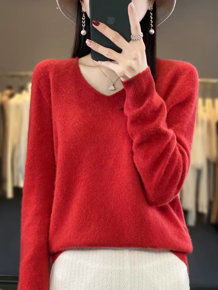 Women's Classic Cashmere V-Neck Sweater