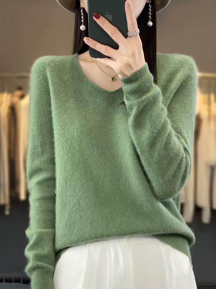 Long Sleeve V-Neck Sweater for Women