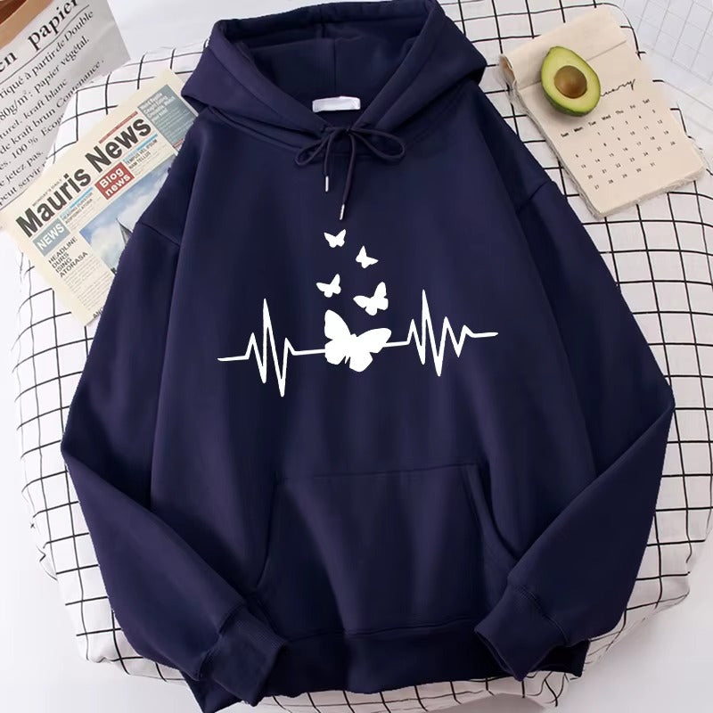 Butterfly Heartbeat Graphic Hoodie