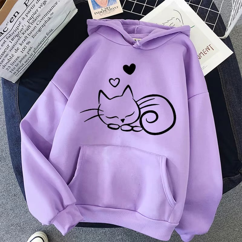 Women's Printed Casual Hoodie