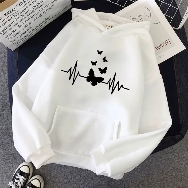 Butterfly Heartbeat Graphic Hoodie