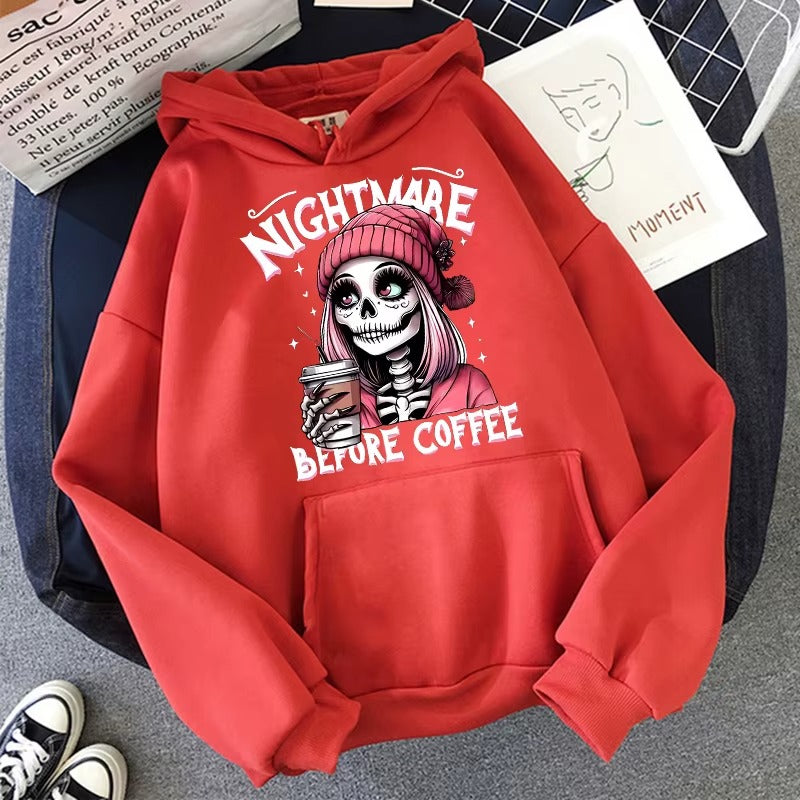 Spooky Season Skeleton Hoodie for Women