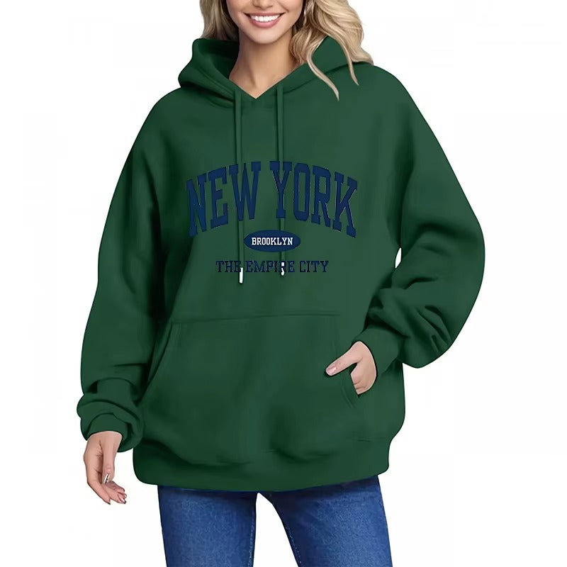 Women's New York Letter Print Hoodie