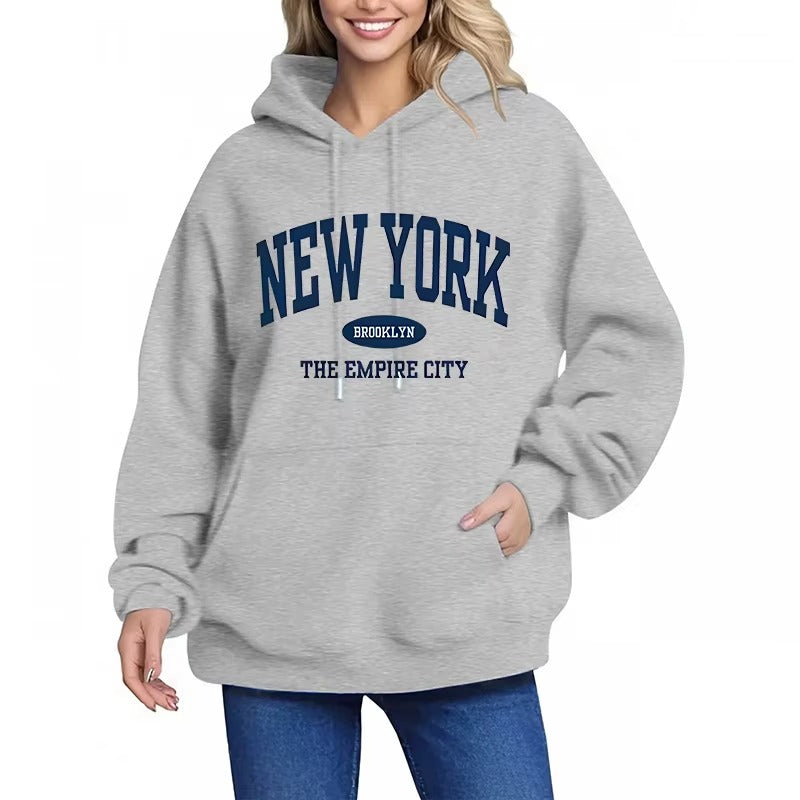 Women's New York Letter Print Hoodie