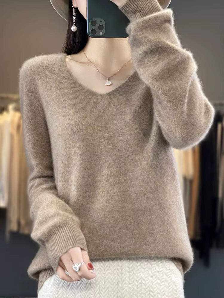 Long Sleeve V-Neck Sweater for Women