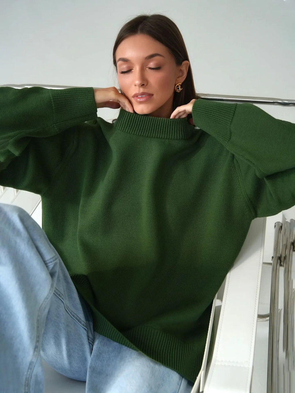 Tina O Neck Oversized Casual Women Sweater