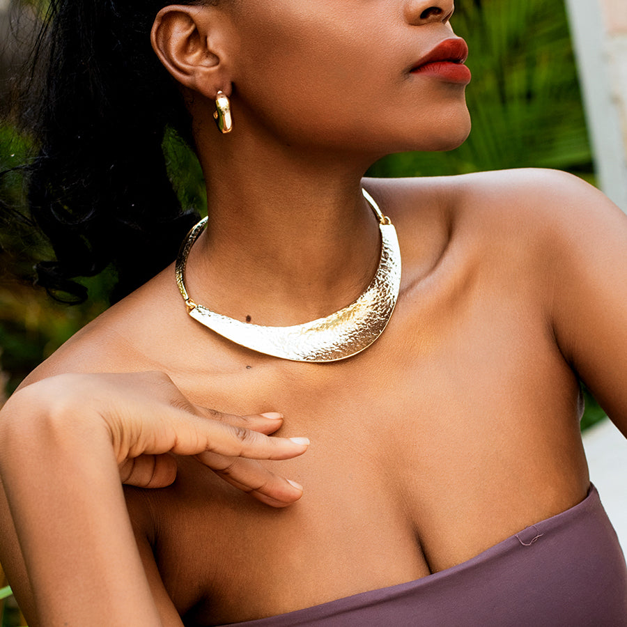 Ellen Women Steampunk Metal Choker Necklace