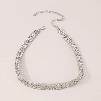 Pamela Geometric Rhinestones Square Chain Necklace