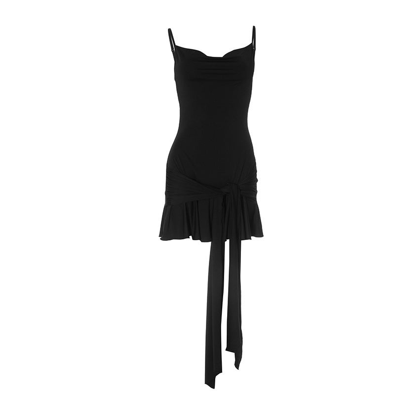 Valerie Spaghetti Strap Draped Ruffled Sexy Mini Dress