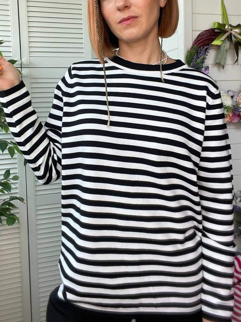 Rita Loose Casual Knitted Stripe Women Sweater