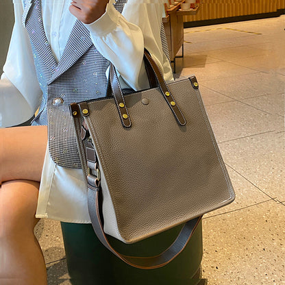 Jane Genuine Leather Vertical Tote Handbag