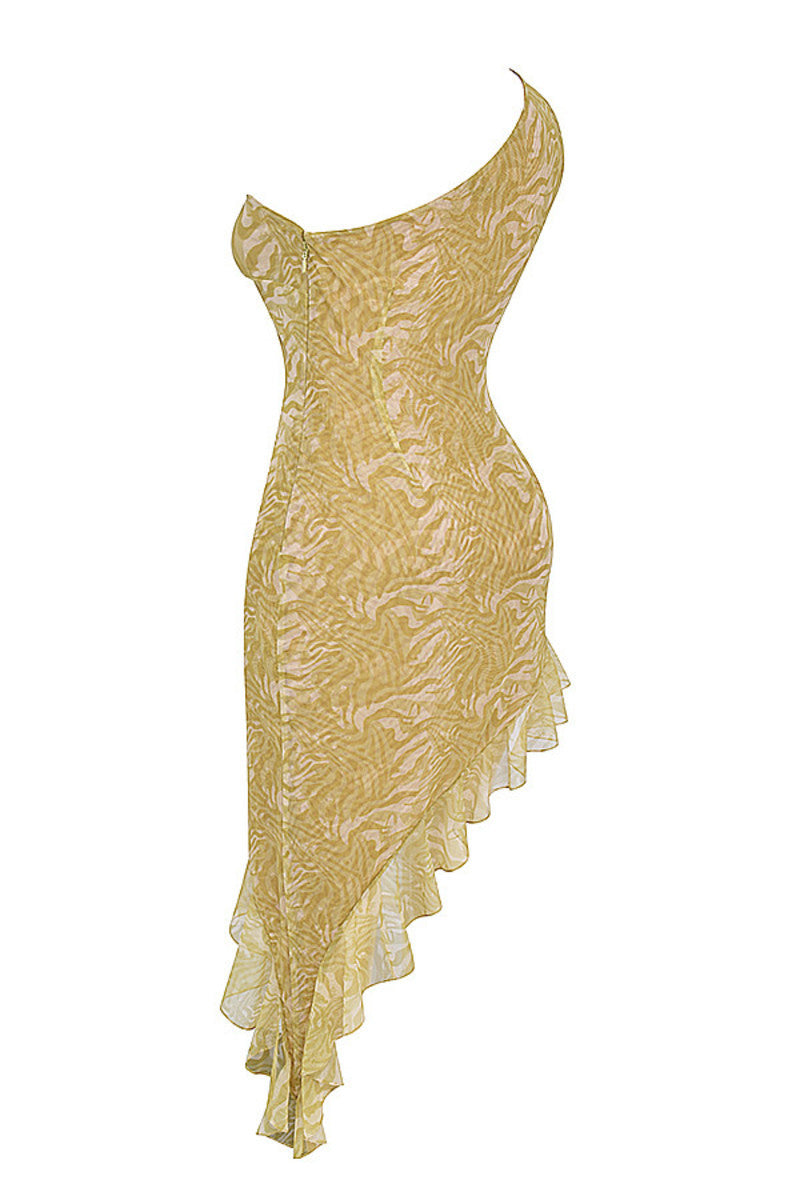 Ethel Ruffle Print Midi Dress