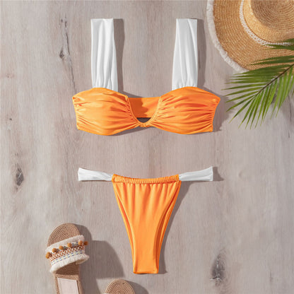Diane Wrinkled V Neck Bikini
