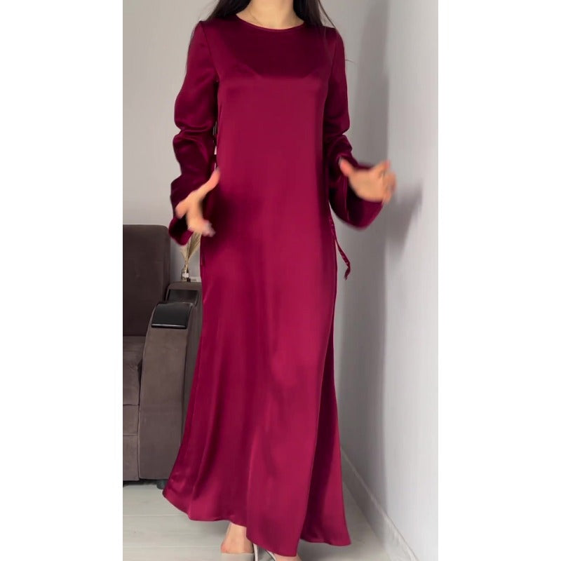 Carly Satin High Waist Women Maxi Dress