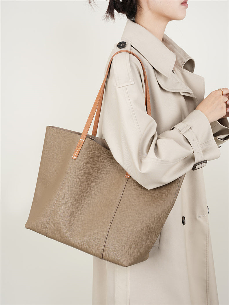 Grace Woman Leather Large Shopper Tote Bag