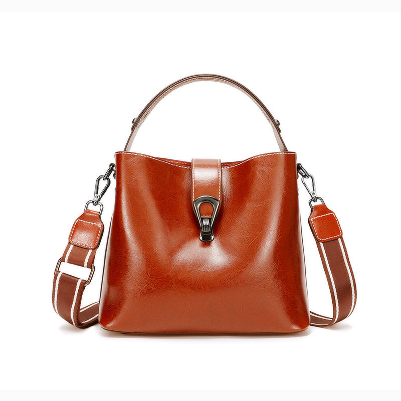 Mary Woman Leather Bucket Small Shoulder Bag