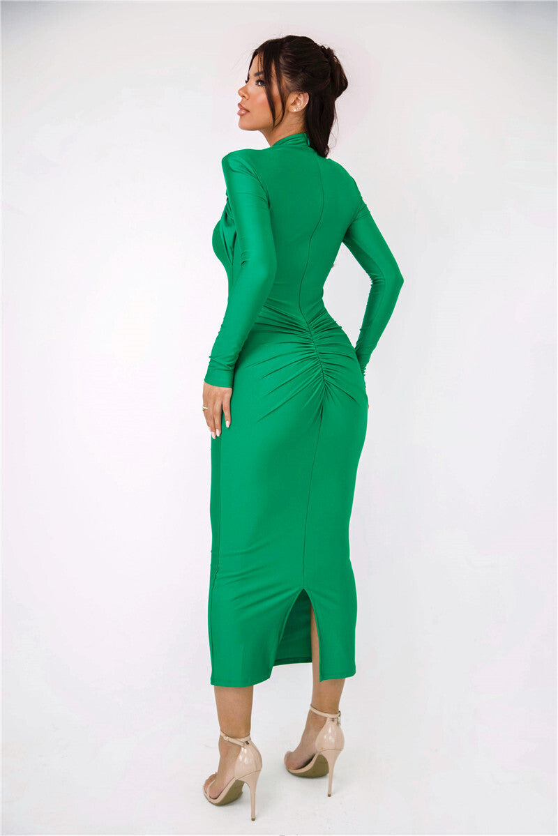 Hayley Woman Hollow Out Long Sleeve Sexy Maxi Dress