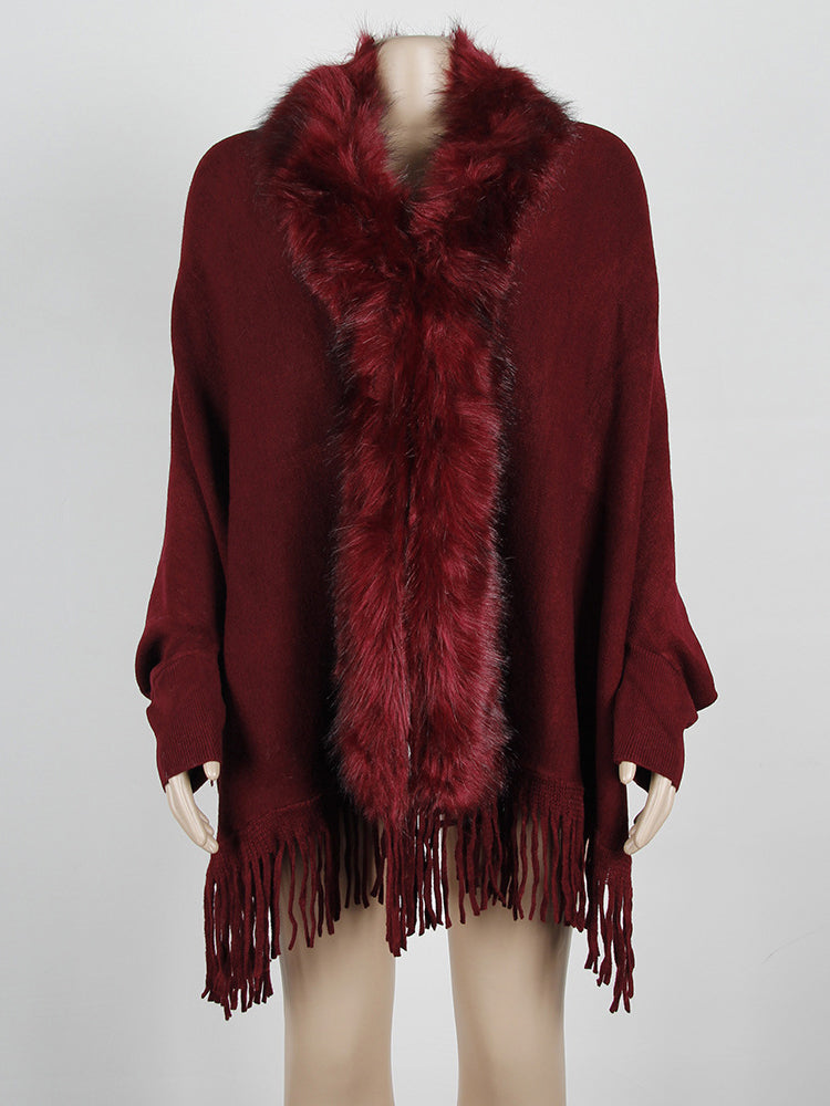 Debbie Fur Collar Bohemian Oversized Women Cardigan