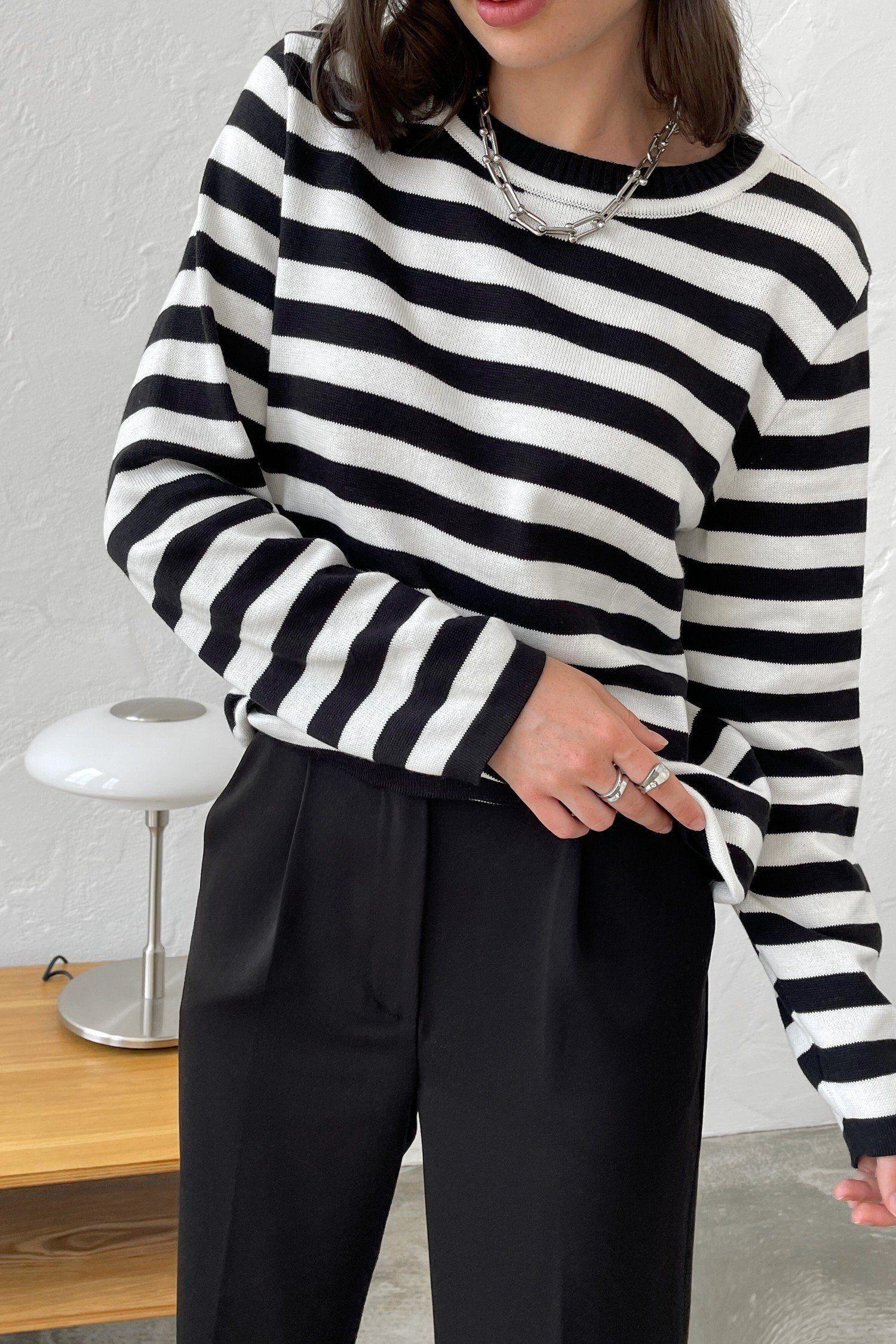 Rita Loose Casual Knitted Stripe Women Sweater