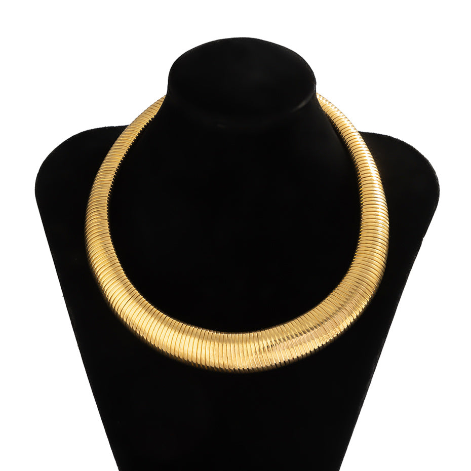 Penelope Exaggerated Heavy Metal Choker Necklace