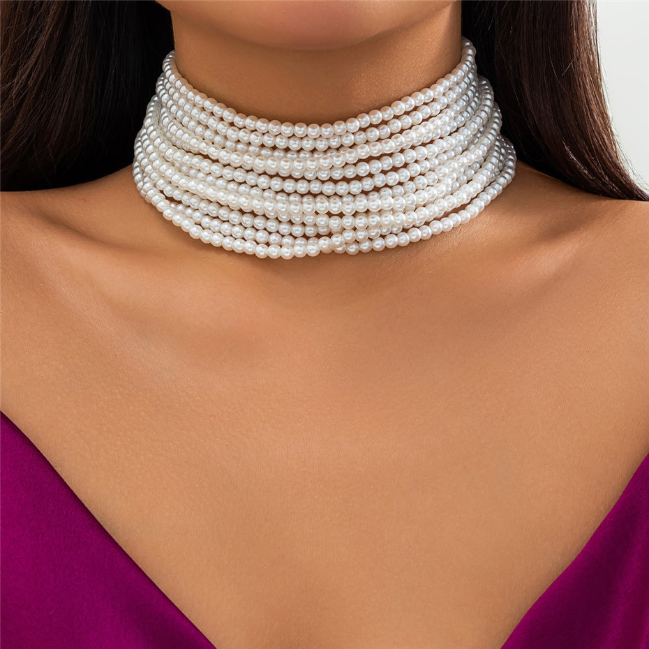 Alyssa Pearl Chunky Beads Chain Necklace