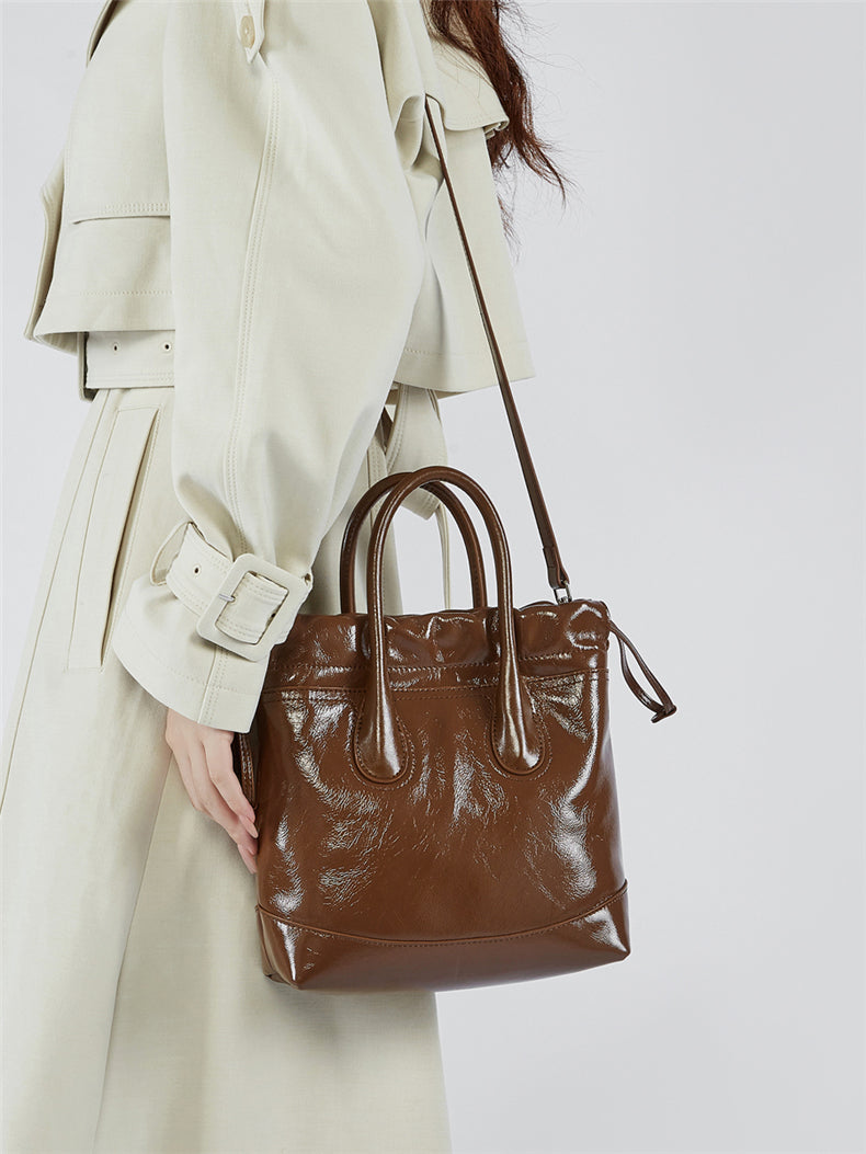 Margaret Genuine Leather Hobo Small Tote Handbag