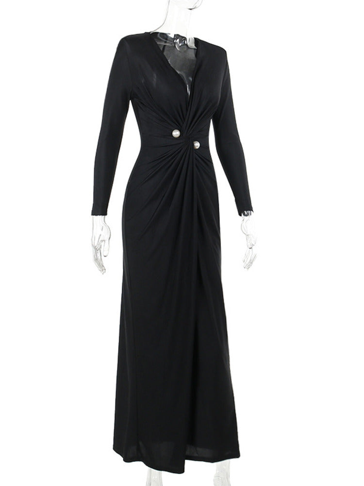 Doris Deep V Neck Sexy Maxi Dress