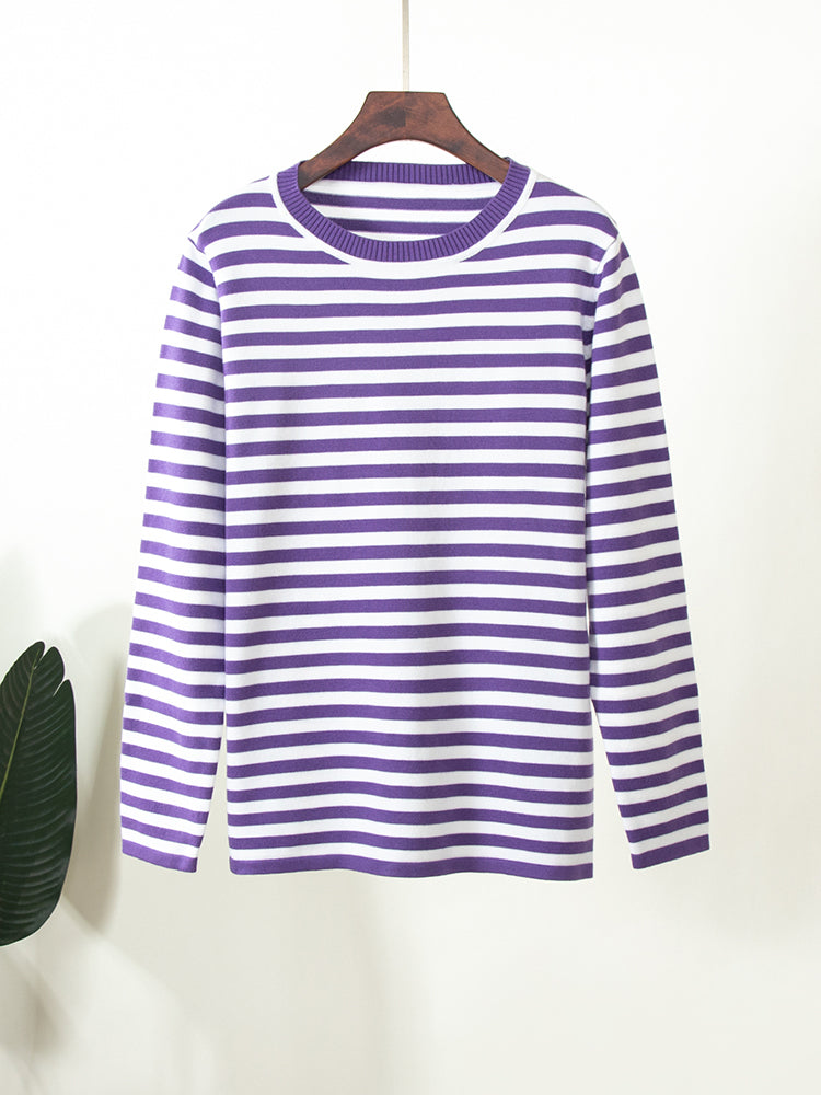 Rita Loose Casual Knitted Stripe Women Sweater