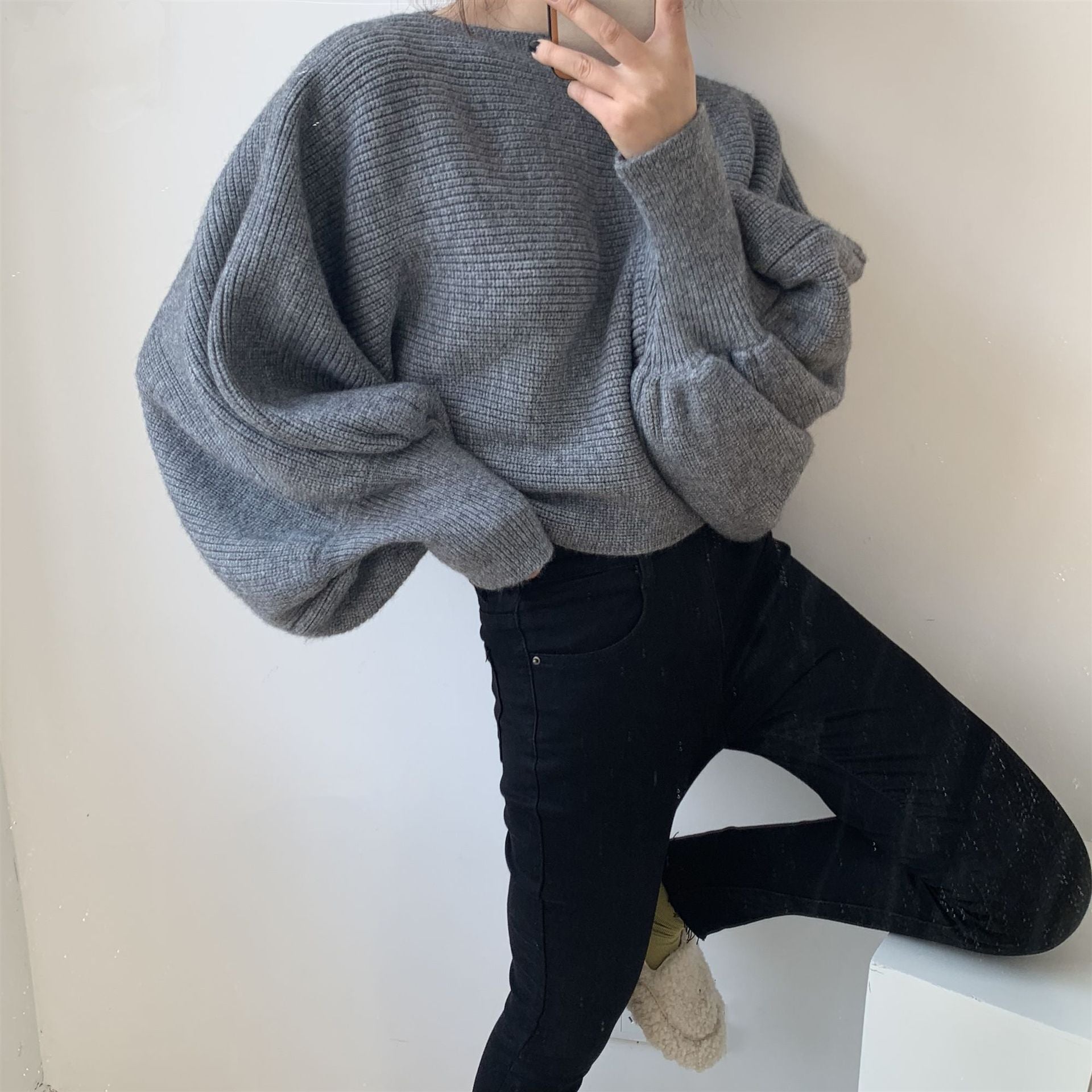 Alice Casual Knitted Solid Woman Sweater