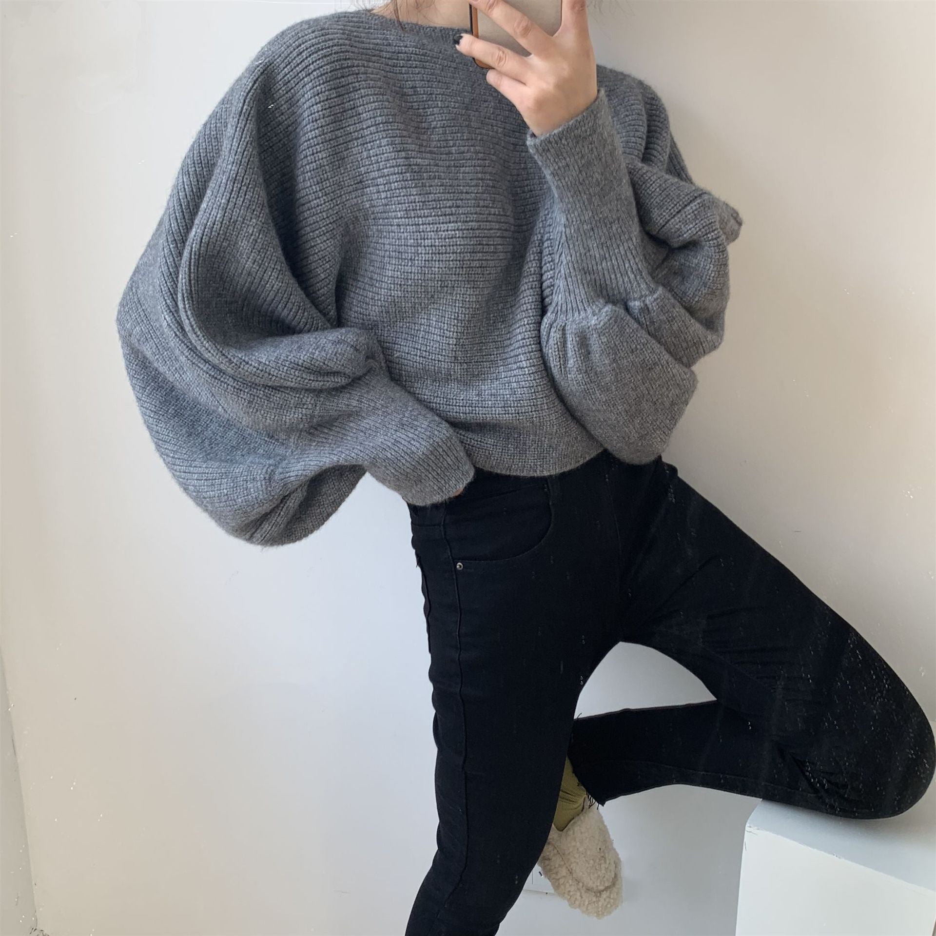 Alice Casual Knitted Solid Woman Sweater