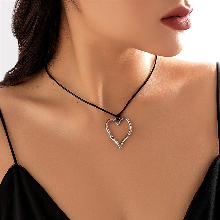 Regina Vintage Black Leather Braid Wax Cord Chain Necklace