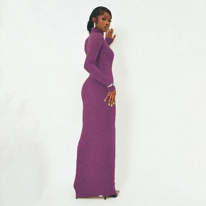 Rebecca Turtleneck Long Sleeve Maxi Dress