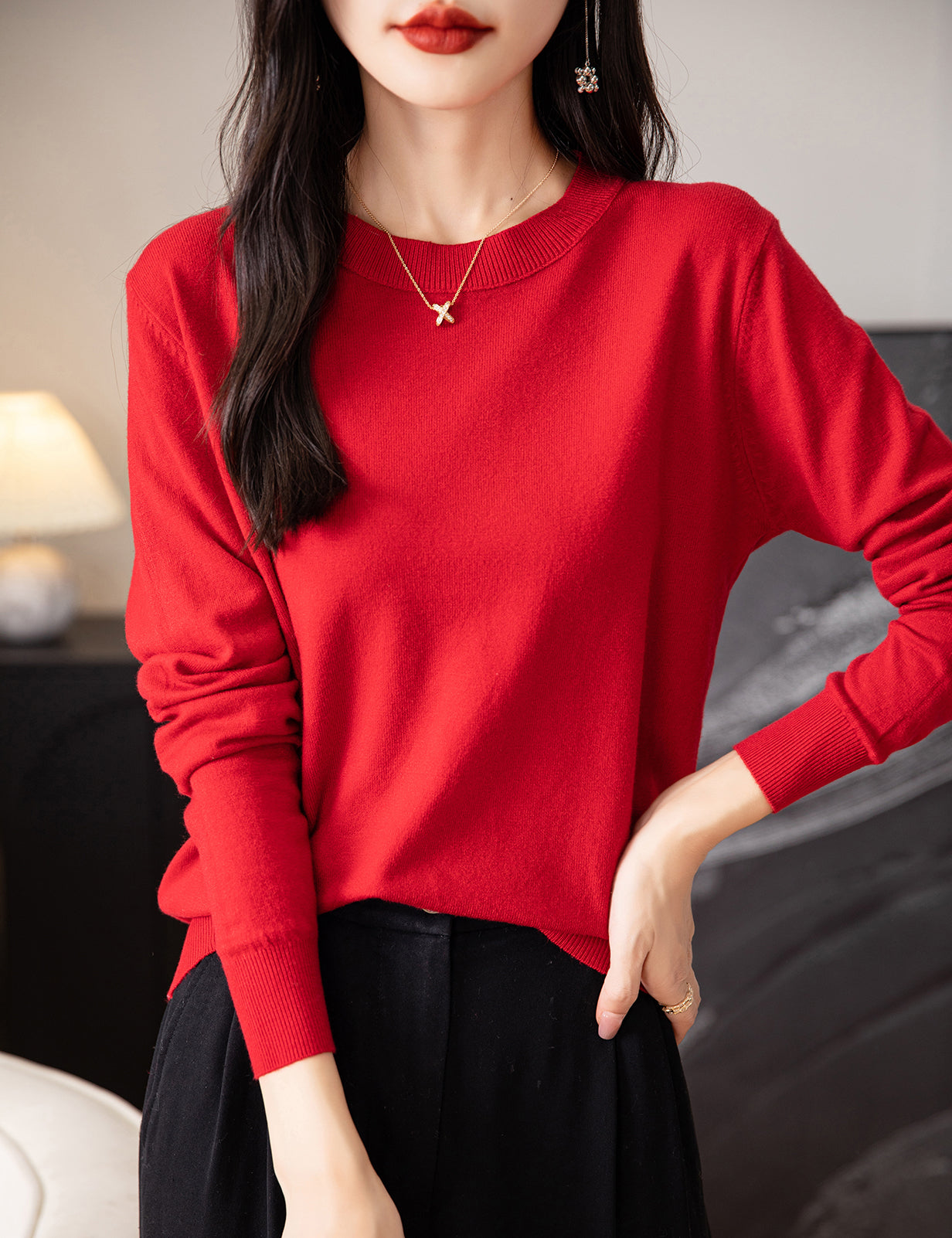 Ruth O Neck Woman Sweater